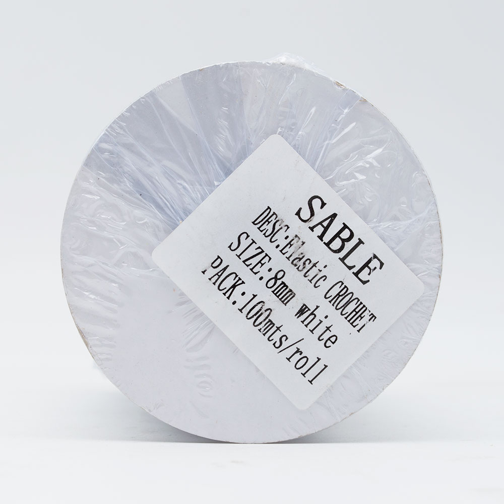 Elástico Crochet 8 MM Rollo 100 Mts