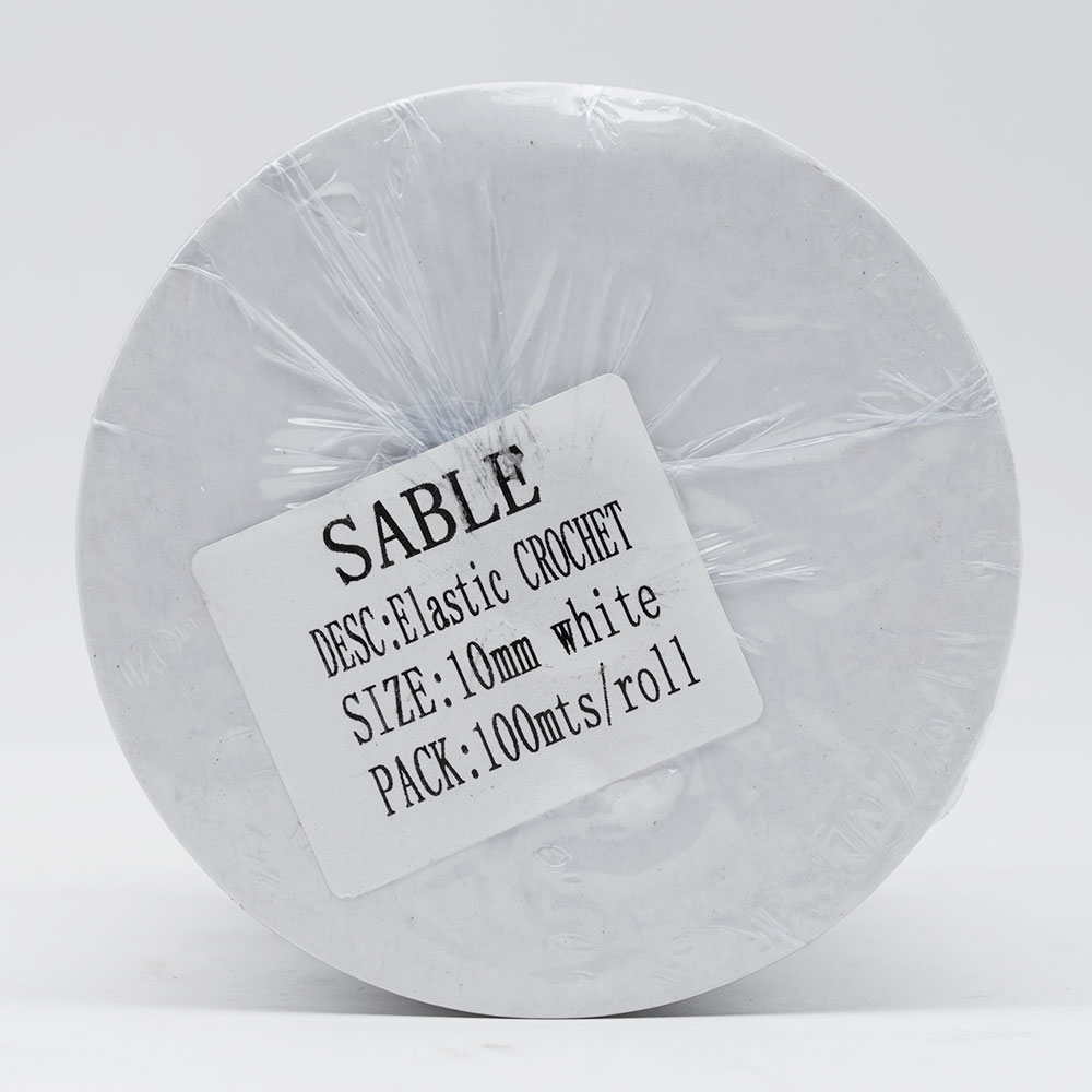 Elástico Crochet 10 MM Rollo 100 Mts