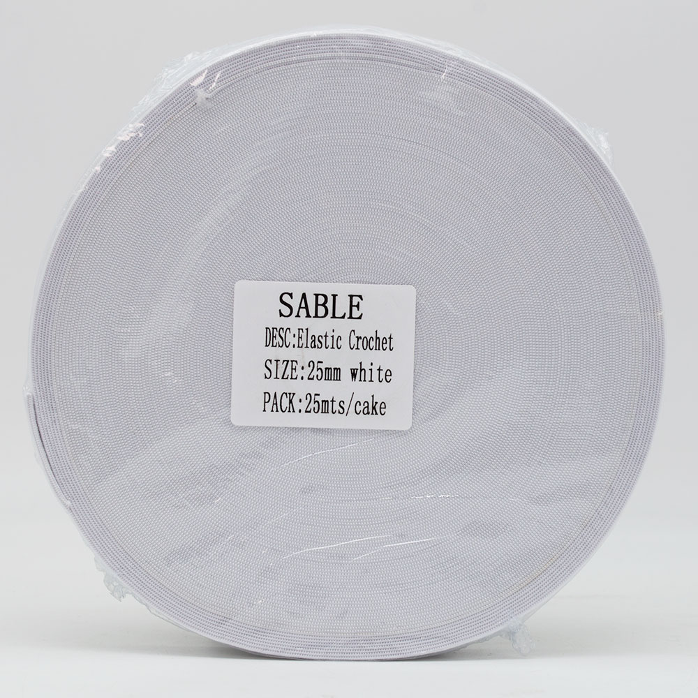Elástico Crochet 25 MM Rollo 25 Mts